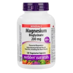(Hàng CTY mới) Magie Webber Naturals Bisglycinate 200mg Hộp 120 Viên Magnesium 735886
