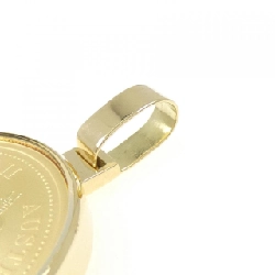 K18YG(枠) Mặt dây chuyền đồng xu - Hàng hiệu Authentic 864099