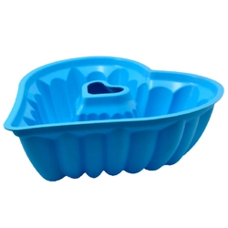 Khuôn silicon làm đế bánh, rau câu hình tim gợn sóng có lõi - Loại 30 cm - Mã số 1189 338638