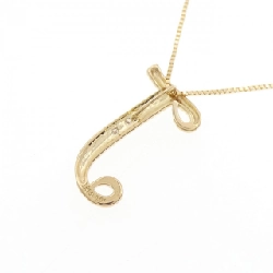 K18YG Chữ cái J Dây chuyền kim cương 0.01CT - Hàng hiệu Chính hãng 860968