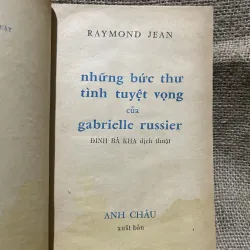 Sách trước 75- RAYMOND JEAN- những bức thư tình tuyệt vọng của gabrielle russier-  933139