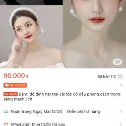 Bờm tóc cô dâu + quạt cổ trang phụ kiên cô dâu