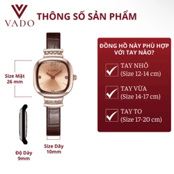 Đồng hồ VADO 26 mm Nữ dây da nâu 417024