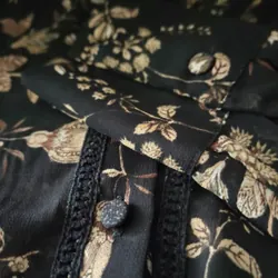 Áo sơ mi Mango Floral Flowy màu đen size S 592842