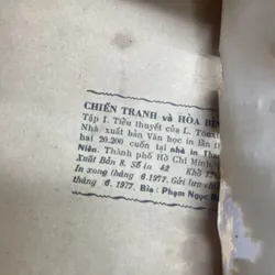 Chiến tranh và hoà bình L. Tonxtoi bộ 4 tập xb 1977-1981 732509