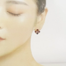 K18YG Hoa Amethyst Bông Tai - Hàng hiệu Chính hãng 869950