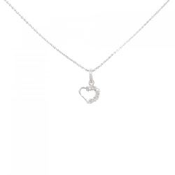 K18WG Dây chuyền kim cương hình trái tim 0.05CT - Hàng hiệu Chính hãng