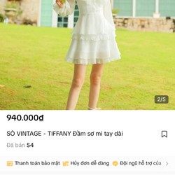 Váy Trắng Sò Vintage 