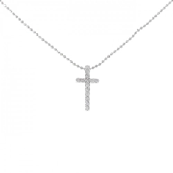 K18WG Dây chuyền kim cương chéo 0.12CT - Hàng hiệu Authentic