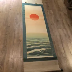 TRANH CUỘN NHẬT BẢN - MẶT TRỜI TRÊN SỐNG - TRANH TRUYỀN THỐNG NHẬT BẢN 735542