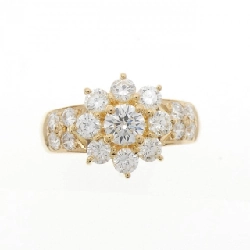 Nhẫn kim cương hoa K18YG 0.335CT - Hàng hiệu Authentic 853457