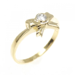 Nhẫn kim cương K18YG hình ruy băng 0.09CT