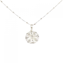 K18WG 2WAY Dây chuyền kim cương 0.01CT - Hàng hiệu Authentic 848321