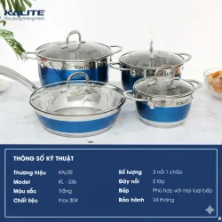 🔥 KALITE KL-336 – Bộ nồi chảo inox 5 lớp, nấu ăn nhanh, giữ nhiệt tốt 783389