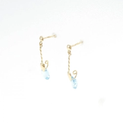 K18YG Blue Topaz Bông Tai - Hàng hiệu Chính hãng 870601