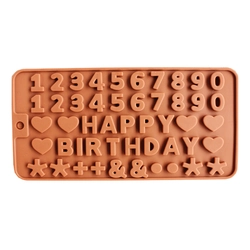 Khuôn silicon làm bánh, rau câu, socola Happy Birthday - Mã số 1297 342534