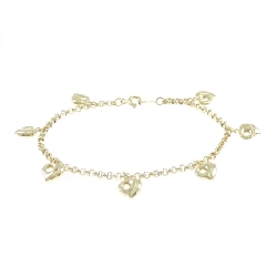 K18YG Vòng tay hình trái tim - Hàng hiệu Chính hãng 878236