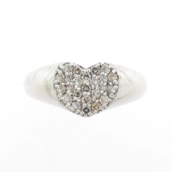 Nhẫn kim cương pavé hình trái tim K18WG 0.30CT 666381