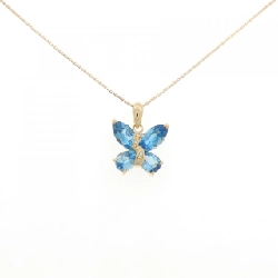 K18YG/K18PG Dây chuyền ngọc bích bướm - Hàng hiệu Authentic