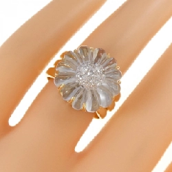 Nhẫn hoa đá topaz xanh 750YG/750WG 669572