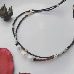 Vòng cổ hạt cườm ngọc trai dây đôi thanh lịch 972609