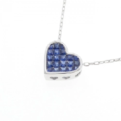 K18WG Dây chuyền hình trái tim Sapphire - Hàng hiệu Chính hãng 857092