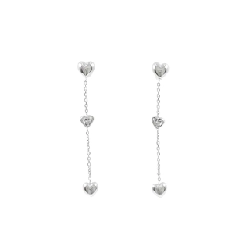 K18WG Bông tai kim cương hình trái tim 0.02CT - Hàng hiệu Chính hãng