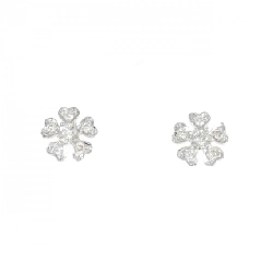 K18WG Bông tai hoa kim cương - Hàng hiệu Authentic