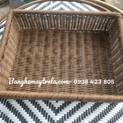 Khay nhựa giả mây đựng đồ chữ nhật 674310