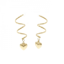 Bông tai hình trái tim 750YG - Hàng hiệu Chính hãng