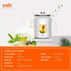 Ấm siêu tốc UNIE UEK1782W 🌡️ chỉnh nhiệt độ theo nhu cầu 729231