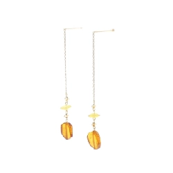 K18YG Bông tai hổ phách - Hàng hiệu Authentic 876769