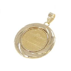 K18YG(枠) Đồng xu Mặt dây chuyền - Hàng hiệu Authentic 864978