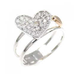 Nhẫn kim cương pavé hình trái tim K18WG/K18PG 0.25CT