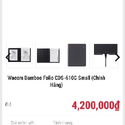 Bảng vẽ Wacom Bamboo Folio CDS-610G Small (Chính hãng) 17060