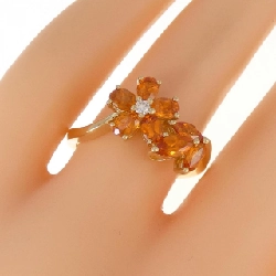 Nhẫn Garnet K18YG Hoa 1.41CT 668244