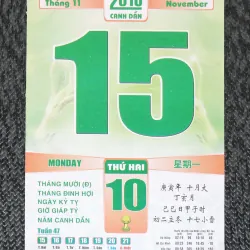 Tờ lịch rời Bloc xưa (Năm 2010)