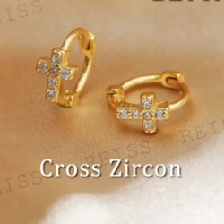 Hoa tai mạ vàng 14K đá Zircon mini (9mm) 329272