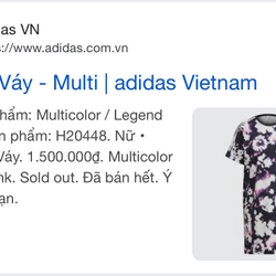 Đầm thể thao Adidas chính hãng size S (US) 444228