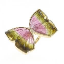 Nhẫn Tourmaline Bướm K18YG - Hàng hiệu Chính hãng