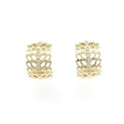 K18YG Bông tai kim cương 0.14CT - Hàng hiệu Chính hãng