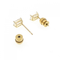 K18YG/ST Bông tai kim cương 0.489CT 0.516CT E VS2-SI1 Cắt đặc biệt - Hàng hiệu Chính hãng 873991