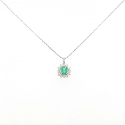 Dây chuyền Emerald PT900/PT850 0.49CT - Hàng hiệu Authentic