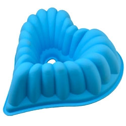 Khuôn silicon làm đế bánh, rau câu hình tim gợn sóng có lõi - Loại 30 cm - Mã số 1189 338638