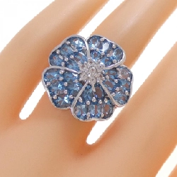 Nhẫn Blue Topaz Hoa K18WG - Hàng hiệu Chính hãng 853745