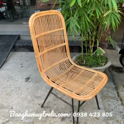 Ghế mây tự nhiên chân sắt giá rẻ 701659