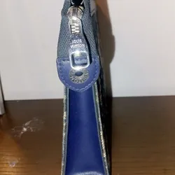 Túi cầm tay Louis Vuitton vải denim xanh dương 598841