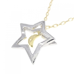 K14WG/K18 Sao × Mặt trăng Dây chuyền Kim cương 0.01CT - Hàng hiệu Chính hãng 869025