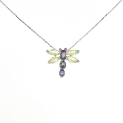 K18WG Dragonfly Mặt dây chuyền đá màu - Hàng hiệu Authentic