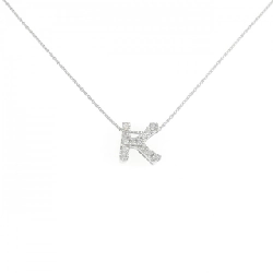 K18WG Chữ cái K Dây chuyền kim cương 0.08CT - Hàng hiệu Chính hãng